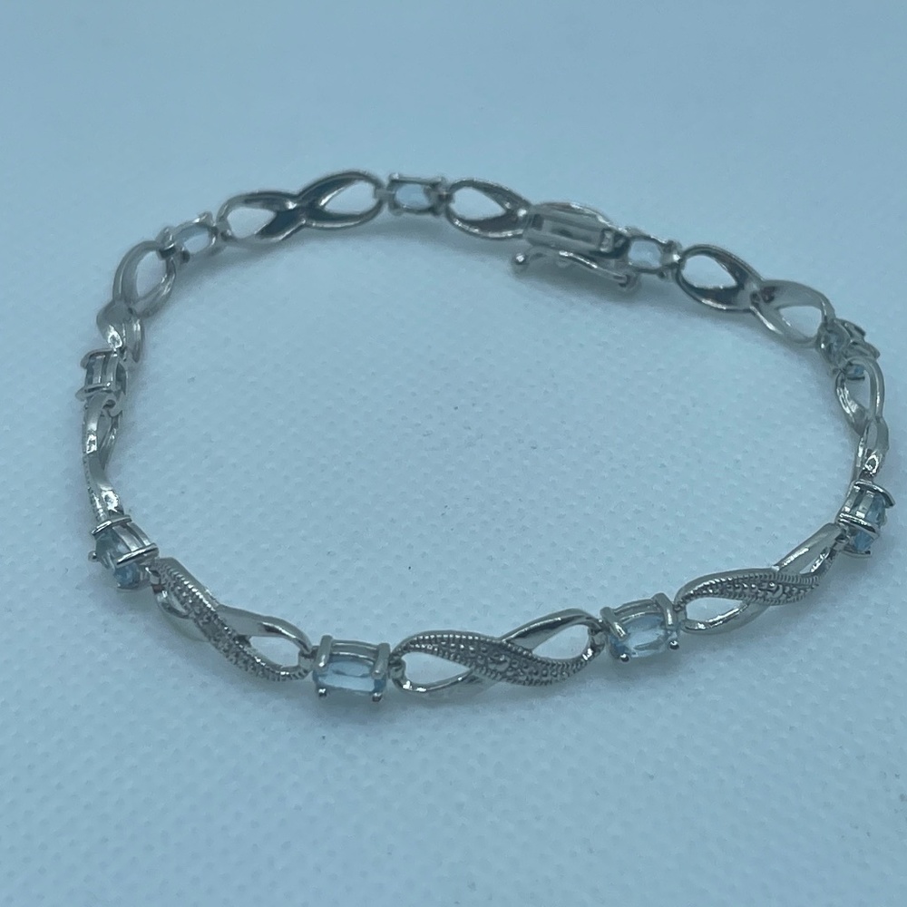 Blue Topaz and Diamond Bracelet